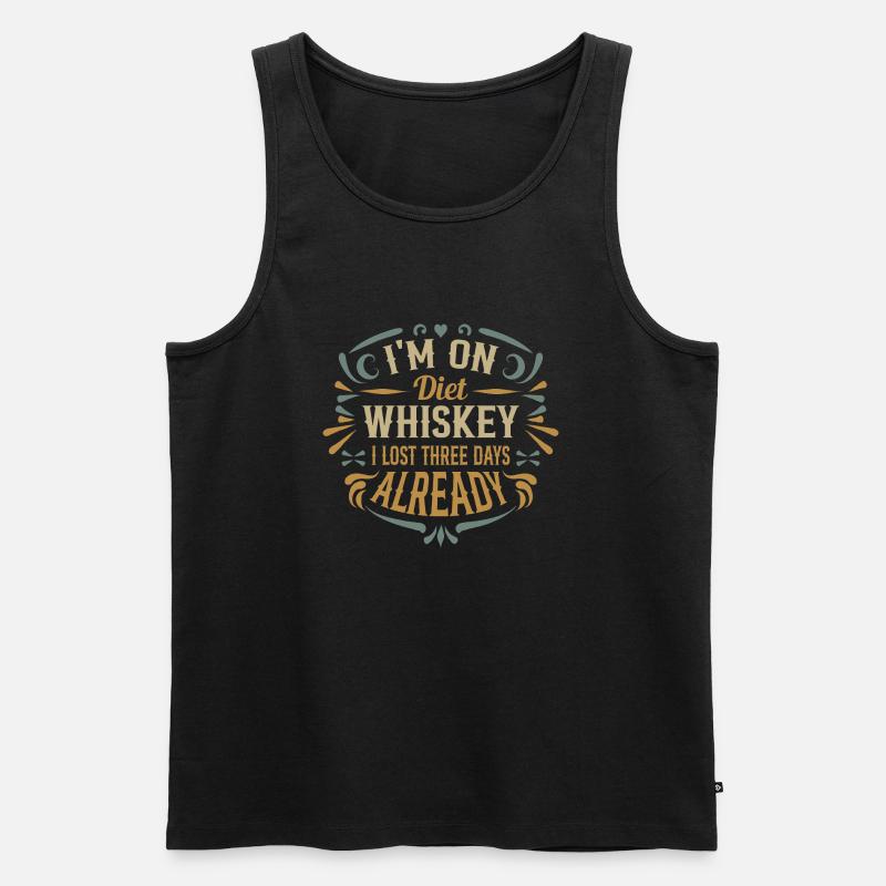Whiskey-Diät - Männer Premium Bio Tank Top - Schwarz