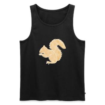 Eichhörnchen, Boho Line Art Design, Serie „Woods“ - Männer Premium Bio Tank Top - Schwarz - Vorne - AI Model Male 178 light (178cm)