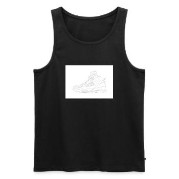 J4 sketch - Men's Premium Organic Tank Top - black - Front - AI Model Male 178 light (178cm)