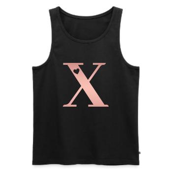Buchstabe X Roségold - Männer Premium Bio Tank Top - Schwarz - Vorne - Michal (187cm)