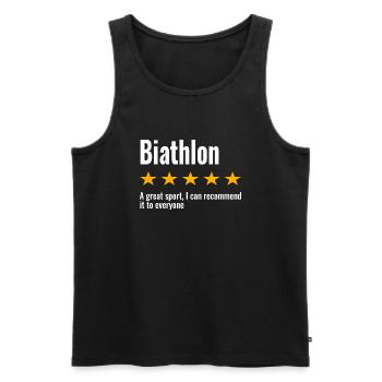 Biathlon Wintersport Spruch - Männer Premium Bio Tank Top - Schwarz - Vorne - Michal (187cm)