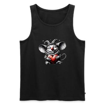 Coeur de souris - Débardeur bio Premium Homme - noir - Devant - Michal (187cm)