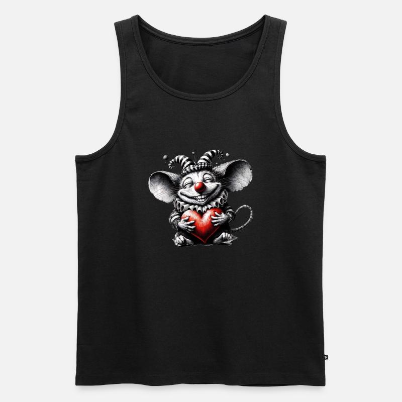 Mäuseherz - Männer Premium Bio Tank Top - Schwarz