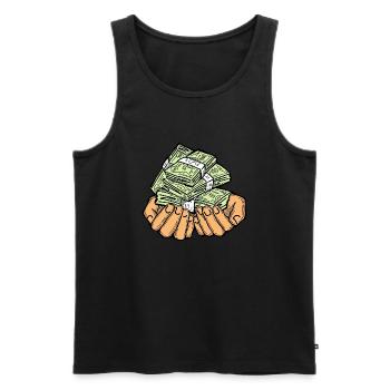 Big money flying to you for wealth and prosperity. - Men's Premium Organic Tank Top - black - Front - Michal (187cm)