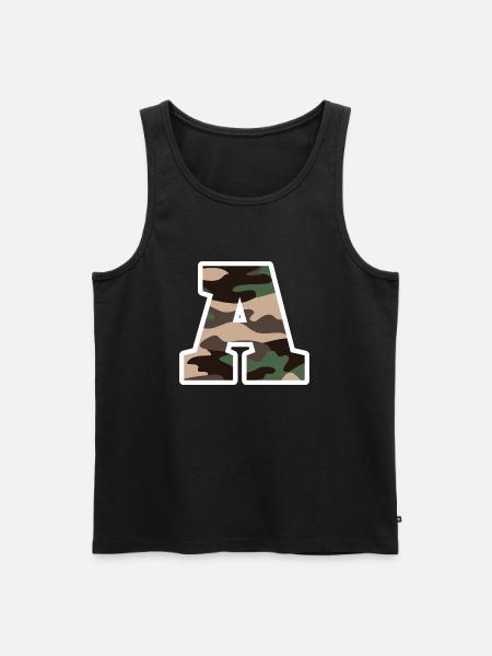Brief A Military Camouflage - Geschenkidee - Männer Premium Bio Tank Top - Schwarz