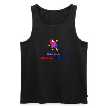 Bilicious - Männer Premium Bio Tank Top - Schwarz - Vorne - Michal (187cm)