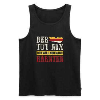 He doesn't do anything, he just wants to go to Carinthia - Men's Premium Organic Tank Top - black - Front - Michal (187cm)