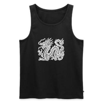 Weißer chinesischer Drache - Männer Premium Bio Tank Top - Schwarz - Vorne - AI Model Male 178 light (178cm)