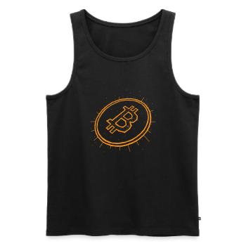 Bitcoin Graphic Logo Geometric Orange - Men's Premium Organic Tank Top - black - Front - AI Model Male 178 light (178cm)