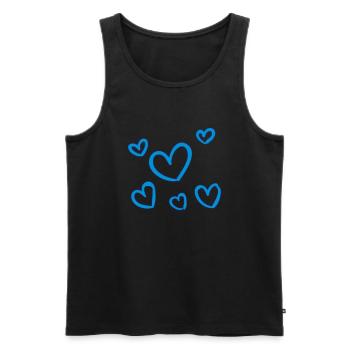 Love hearts - Men's Premium Organic Tank Top - black - Front - Michal (187cm)