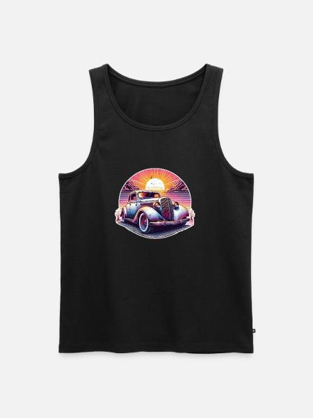 Oldtimer Sonnenuntergang - Männer Premium Bio Tank Top - Schwarz