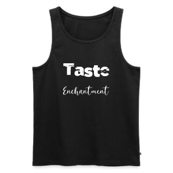 Gastronomic Journey Cool Birthday Present Idea - Men's Premium Organic Tank Top - black - Front - AI Model Male 178 light (178cm)