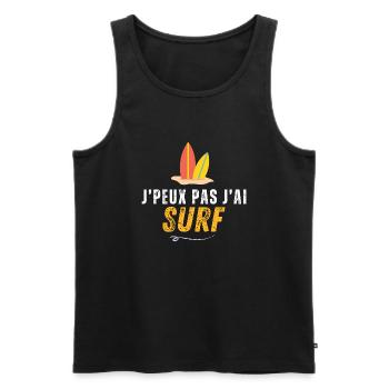Ich kann nicht surfen - Männer Premium Bio Tank Top - Schwarz - Vorne - Michal (187cm)