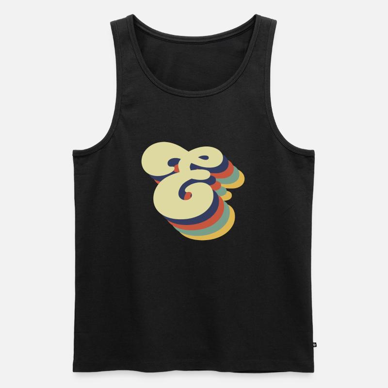 Retro Letter E - Men's Premium Organic Tank Top - black