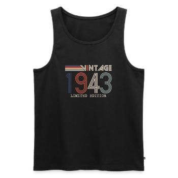 Vintage 1943 Cadeau Anniversaire - Millésime 1943 - Débardeur bio Premium Homme - noir - Devant - Michal (187cm)