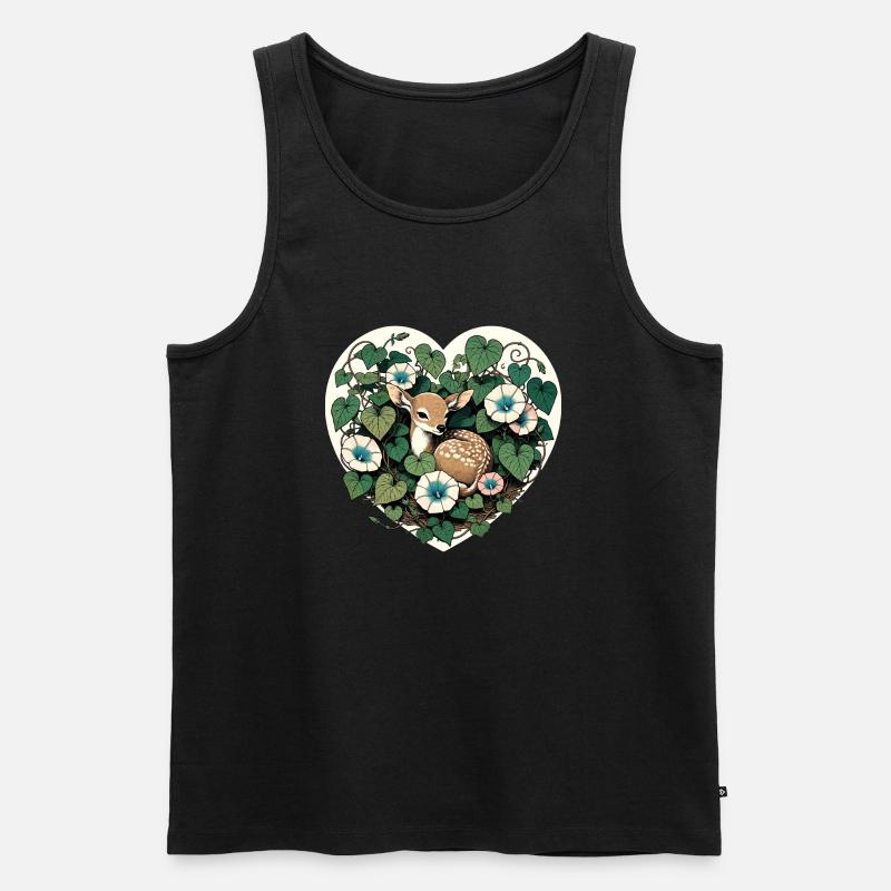 Frühlings-Rehkitz - Männer Premium Bio Tank Top - Schwarz