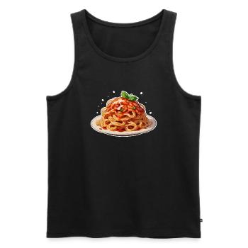Spaghetti - Men's Premium Organic Tank Top - black - Front - AI Model Male 178 light (178cm)