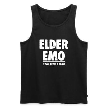 Elder Emo - Perfect Gift for Emo Fans - Men's Premium Organic Tank Top - black - Front - AI Model Male 178 light (178cm)