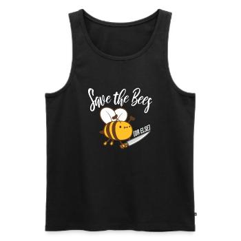 Save The Bees Or Else Knife Fun Cute Bee Beekeeper - Men's Premium Organic Tank Top - black - Front - AI Model Male 178 light (178cm)