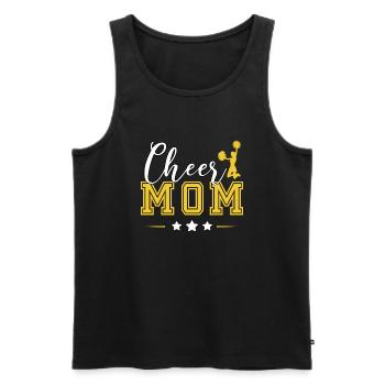 Vintage Retro Cheer Mom Proud Cheerleader Mama - Men's Premium Organic Tank Top - black - Front - AI Model Male 178 light (178cm)