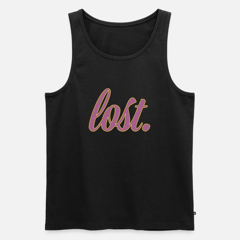 lost. - Männer Premium Bio Tank Top - Schwarz