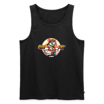 GYM RAT - Männer Premium Bio Tank Top - Schwarz - Vorne - Michal (187cm)