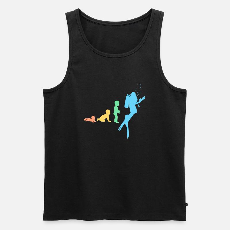 Evolution Diver - Männer Premium Bio Tank Top - Schwarz