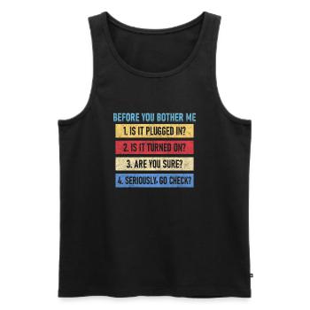 Computer Whisperer Tech Support Computer - Men's Premium Organic Tank Top - black - Front - AI Model Male 178 light (178cm)