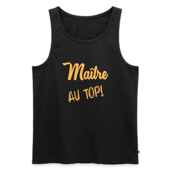 THANK YOU. MASTER. - Men's Premium Organic Tank Top - black - Front - Michal (187cm)