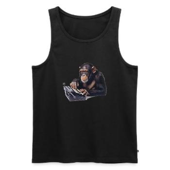 Das Infinite-Monkey-Theorem, ein Gedankenabenteuer - Männer Premium Bio Tank Top - Schwarz - Vorne - AI Model Male 178 light (178cm)