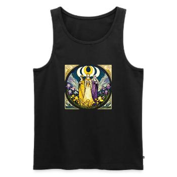 Triple Goddess - Men's Premium Organic Tank Top - black - Front - AI Model Male 178 light (178cm)
