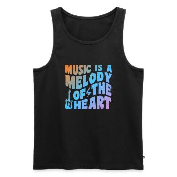 Music Is A Melody Of The Heart - Männer Premium Bio Tank Top - Schwarz - Vorne - AI Model Male 178 light (178cm)