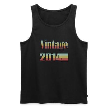 2014 Birthday 2014 Born in 2014 Birthday - Men's Premium Organic Tank Top - black - Front - AI Model Male 178 light (178cm)