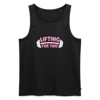 Lifting For Two - Motivation d’entraînement de grossesse - Débardeur bio Premium Homme - noir - Devant - Michal (187cm)