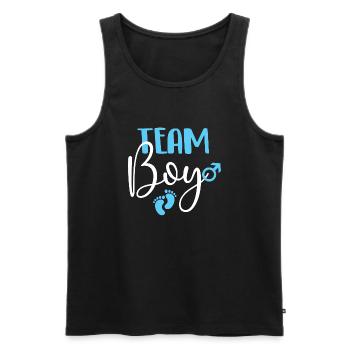 Team Boy - Gender Reveal Celebration Baby Shower - Männer Premium Bio Tank Top - Schwarz - Vorne - AI Model Male 178 light (178cm)