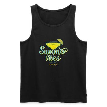 Frisches Design, Sommervibes mit einem schönen Cocktail - Männer Premium Bio Tank Top - Schwarz - Vorne - AI Model Male 178 light (178cm)
