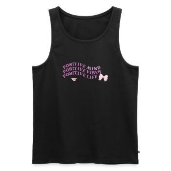 Cloth bag/tote bag with positive saying - Men's Premium Organic Tank Top - black - Front - AI Model Male 178 light (178cm)