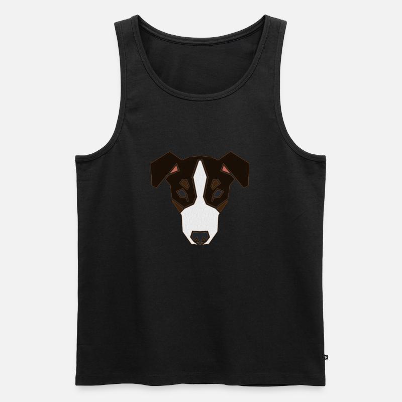 Jack Russell Faces 4a - Männer Premium Bio Tank Top - Schwarz