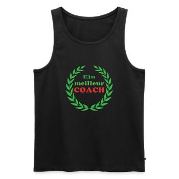 Voted Best COACH - Men's Premium Organic Tank Top - black - Front - Michal (187cm)