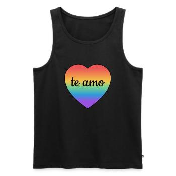 Te amo I love you auf Spanisch - Männer Premium Bio Tank Top - Schwarz - Vorne - AI Model Male 178 light (178cm)