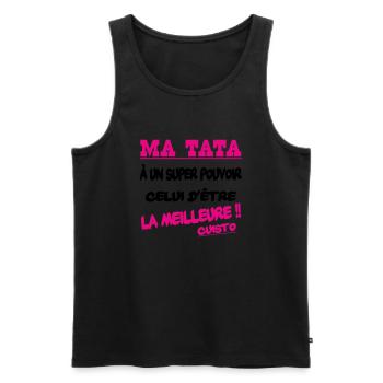 Ma tata la meilleure cuisto - Débardeur bio Premium Homme - noir - Devant - Michal (187cm)