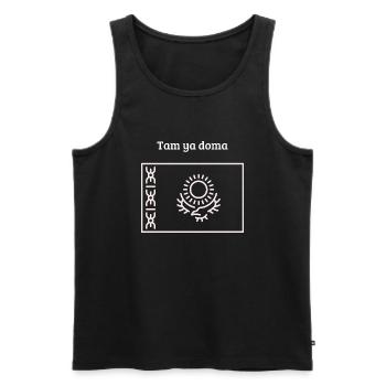 Tam ya doma Kasachstan - Männer Premium Bio Tank Top - Schwarz - Vorne - Michal (187cm)