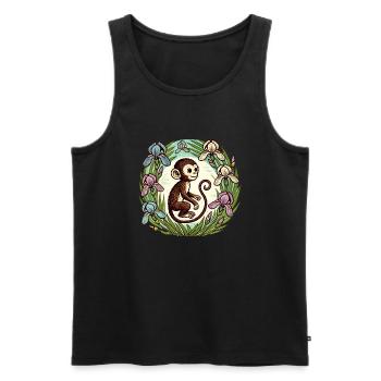Iris-Affe - Männer Premium Bio Tank Top - Schwarz - Vorne - AI Model Male 178 light (178cm)