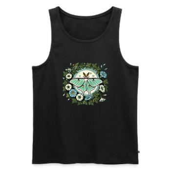 Luna Moth - Men's Premium Organic Tank Top - black - Front - AI Model Male 178 light (178cm)