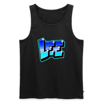 Graffiti-Name LEE von Max le Tagueur - Männer Premium Bio Tank Top - Schwarz - Vorne - AI Model Male 178 light (178cm)