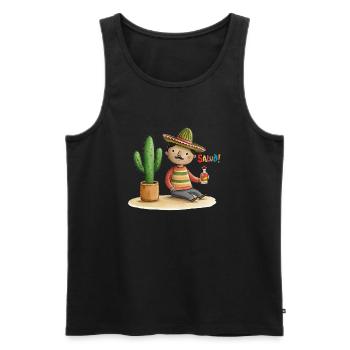 Salud! - Männer Premium Bio Tank Top - Schwarz - Vorne - AI Model Male 178 light (178cm)