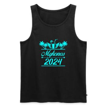 mykonos 2024 - Männer Premium Bio Tank Top - Schwarz - Vorne - AI Model Male 178 light (178cm)