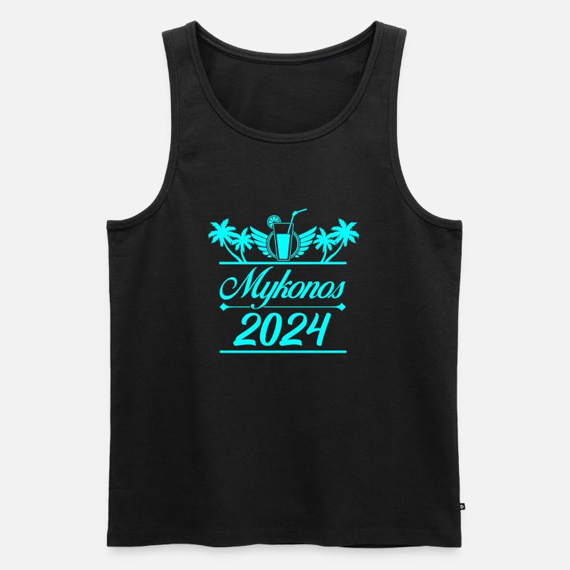 mykonos 2024 - Männer Premium Bio Tank Top - Schwarz