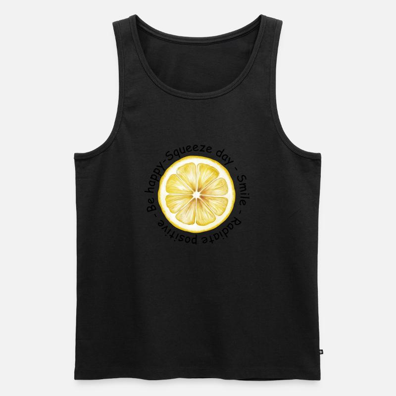 Zitrone - Männer Premium Bio Tank Top - Schwarz