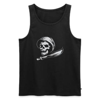 SKULL REAPER - Men's Premium Organic Tank Top - black - Front - Michal (187cm)